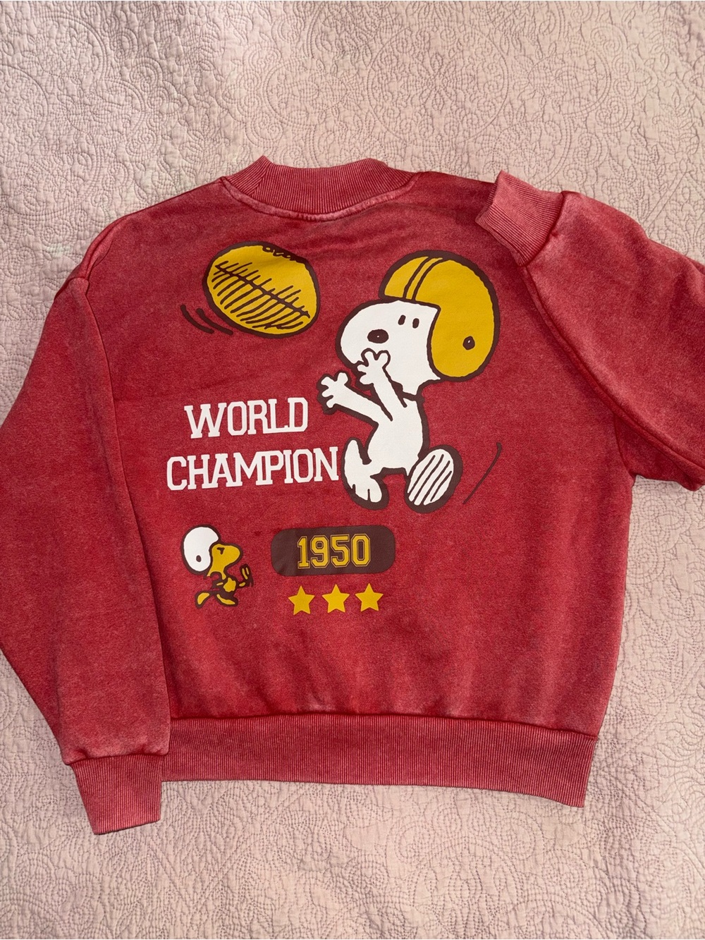 Peanuts Red Snoopy 'Go Team Peanuts' Graphic Crewneck Sweatshirt - Picture 2 of 4